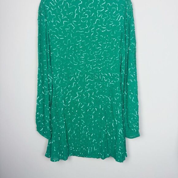 SHOW ME YOUR MUMU | NEW Phyllis Green Sequin Wrap Dress Women’s Size Medium - Picture 11 of 13